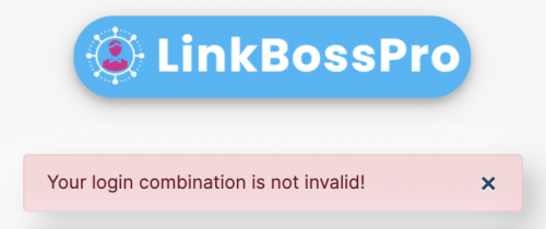 Login to your LinkBossPro account errors